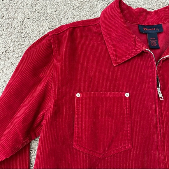 Denim&Co Shacket Womens Size M Red Corduroy Cotton - Picture 4 of 10